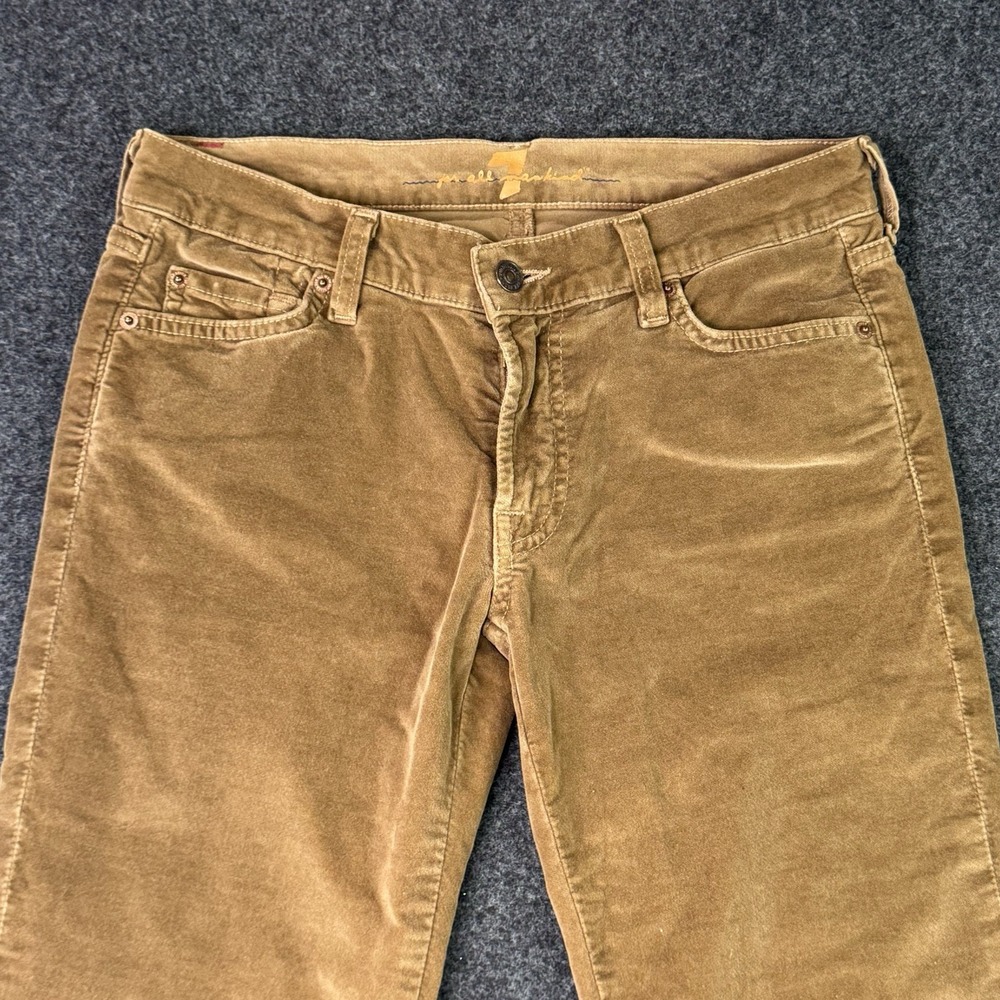 7 For All Mankind Corduroy Bootcut Pants Women's 29x34 Brown Stretch Low Rise